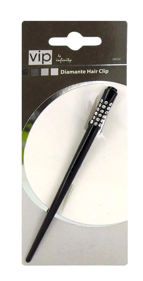 VIP Black Diamonte Large Peg Clip (Pack of 3)