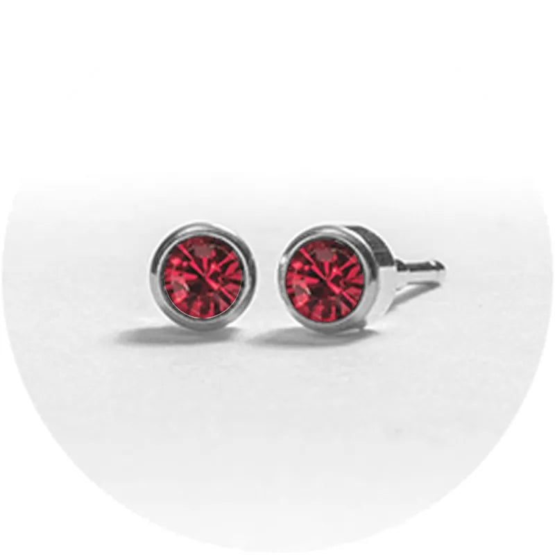 System 2000 Ear Studs July Silver X 12 (Pack of 12)