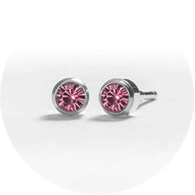 System 2000 Ear Studs October Silver X 12 (Pack of 12)