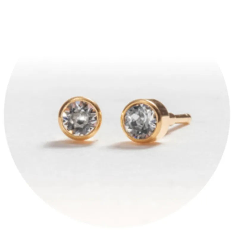 System 2000 Ear Studs Gold April X12 (Pack of 12)