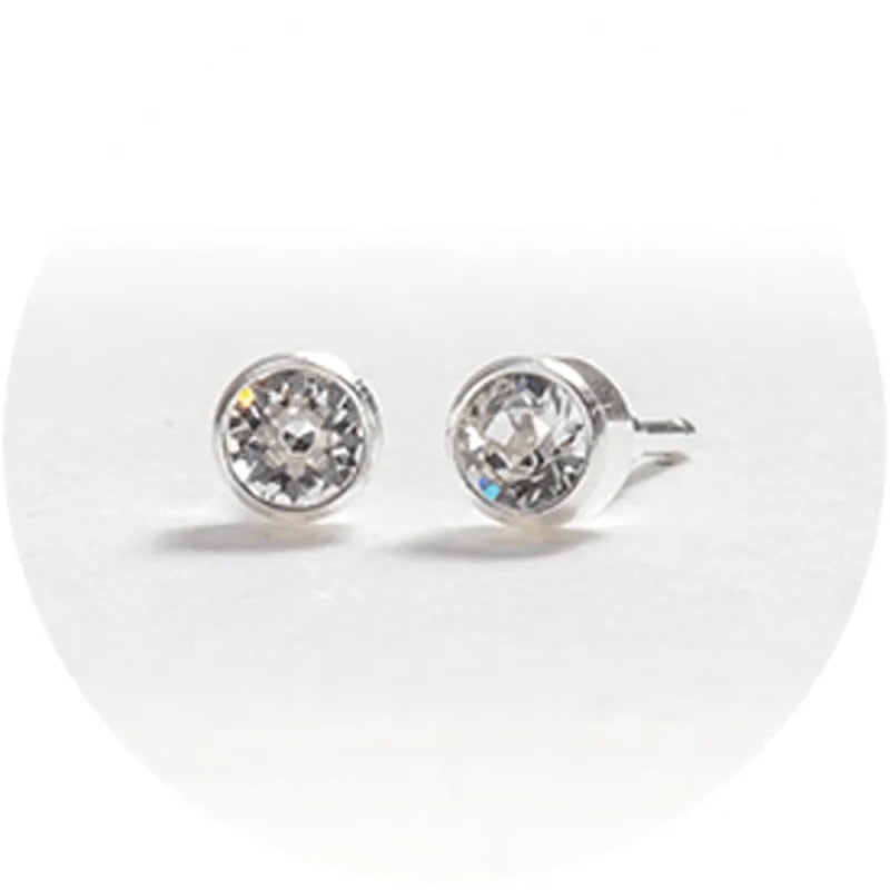 System 2000 Ear Studs Silver April X12 (Pack of 12)