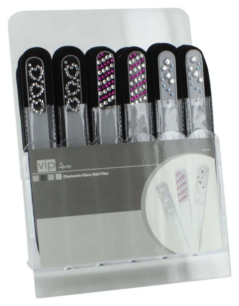 VIP Crystal Glass Nail File Display X48 (Pack of 48)
