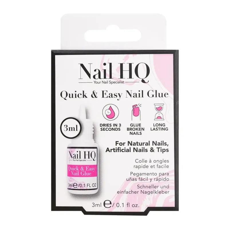Nail Hq Quick & Easy Nail Glue 3ML 80 45 412 (Pack of 6)