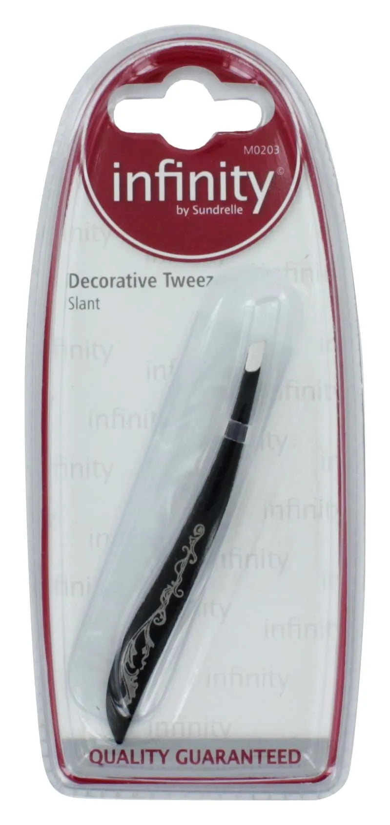 Infinity Black Decorative Slant Tweezers (Pack of 6)
