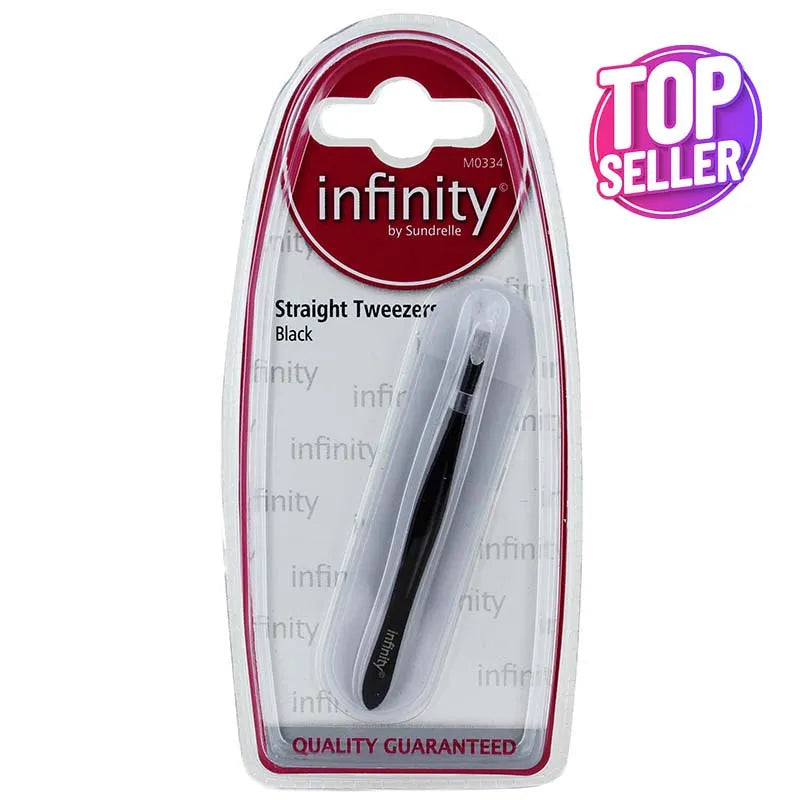 Infinity Black Tweezer Straight (Pack of 6)