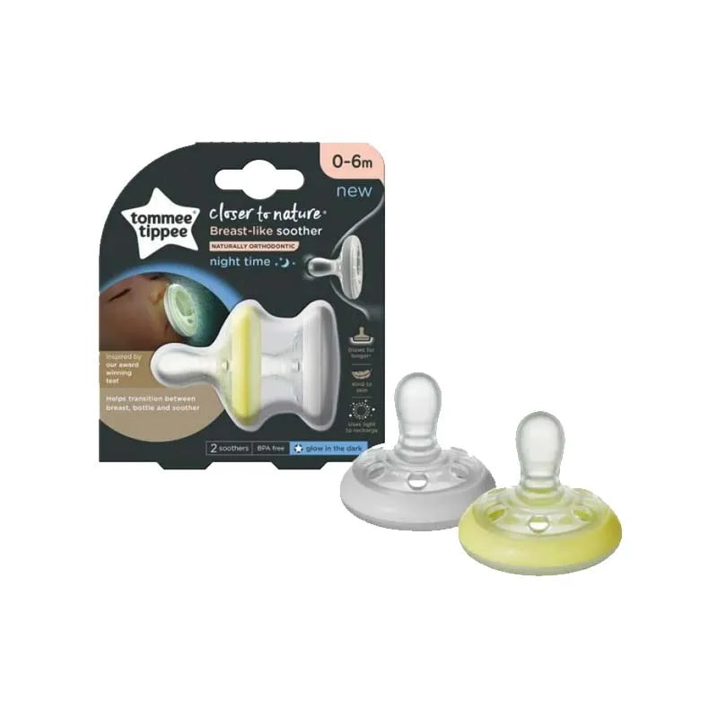 433484 Ctn Breast Like Soothers Night Time 0-6M X 3 (Pack of 6)