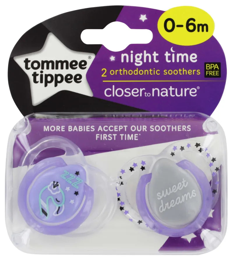 43338099Tt Night Soothers 0-6Mx3 (Pack of 3)