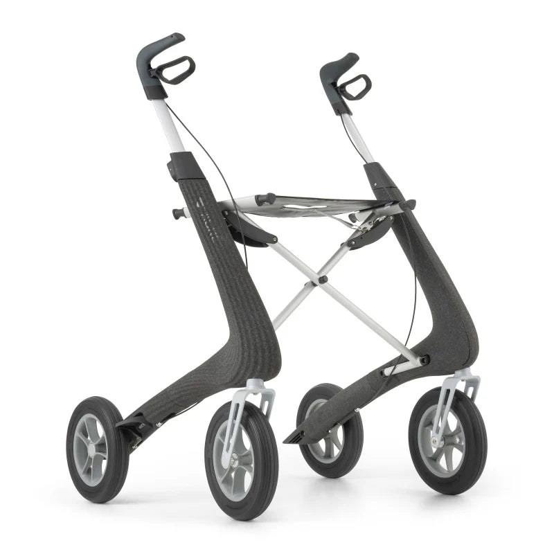 byACRE Nordic Pioneer Rollator in Granite Black with Mesh Bag - Lightweight Walker
