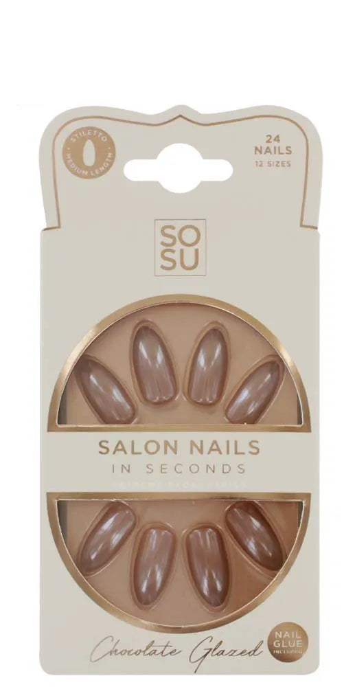 Sosu False Nails Glazed Chocolate (Pack of 6)