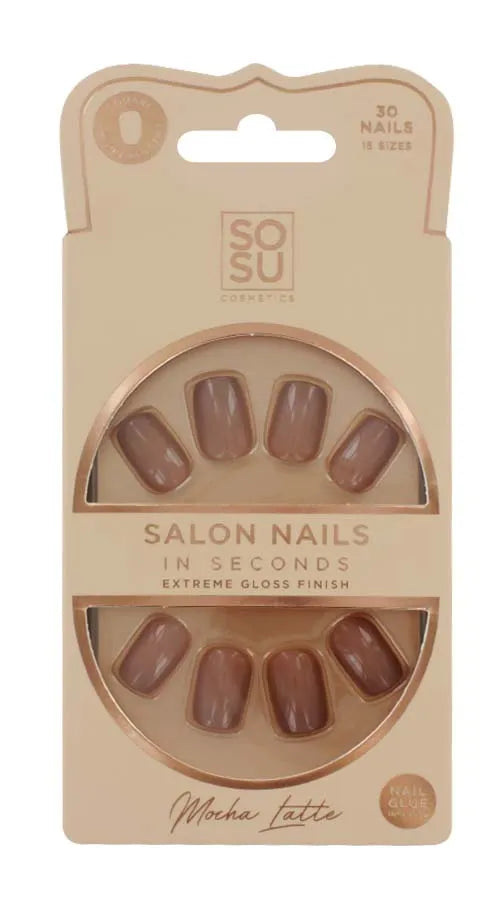 Sosu False Nails Mocha Latte (Pack of 6)